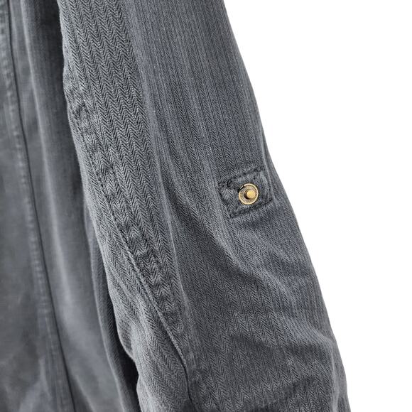 Torrid Women's Black Stretch Twill Zipper and Button Closure Shacket Size 2X - Picture 3 of 5